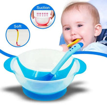 Load image into Gallery viewer, Children's Tableware Baby Learning Dishes With Suction Cup Assist Food Bowl Temperature Sensing Spoon Baby Feeding Bowl