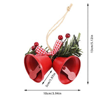 Load image into Gallery viewer, Christmas Bell Ornament Metal Dual Bell Christmas Bell Ornament Decoration with Berry Plaid Bow Christmas Tree Pendants For Making Wind Chimes Christmas Tree Hang Pendant Hang On Door wall porch