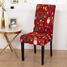 Load image into Gallery viewer, Christmas Chair Cover Stretch Seat Case Spandex Chair Covers Elastic for Kitchen Dining Room Chair Banquet Slipcovers Persons Chair Cover for Christmas Kitchen Decoration Restaurant Holiday Festival Party