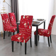 Load image into Gallery viewer, Christmas Chair Cover Stretch Seat Case Spandex Chair Covers Elastic for Kitchen Dining Room Chair Banquet Slipcovers Persons Chair Cover for Christmas Kitchen Decoration Restaurant Holiday Festival Party