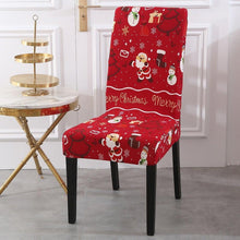Load image into Gallery viewer, Christmas Chair Cover Stretch Seat Case Spandex Chair Covers Elastic for Kitchen Dining Room Chair Banquet Slipcovers Persons Chair Cover for Christmas Kitchen Decoration Restaurant Holiday Festival Party