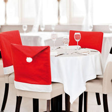 Load image into Gallery viewer, Christmas Chair Covers Red Santa Claus Hat Chair Back Covers Christmas Chair Covers Decor Santa Claus Red Hat Snowflake Chair Xmas Cap Kitchen Dining Chair Slipcovers Sets For Christmas Table Party Decor
