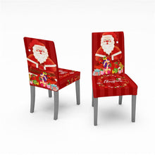 Load image into Gallery viewer, Christmas Chair Covers Santa Printed Elastic Stretch Dining Room Chair Slipcover Kitchen Seat Cover Spandex Home Decor chair Stretch Removable Washable Dining Room Chair Protector Slipcovers Christmas Decoration/Home Decor Dining Room Seat Cover
