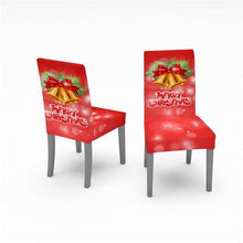 Load image into Gallery viewer, Christmas Chair Covers Santa Printed Elastic Stretch Dining Room Chair Slipcover Kitchen Seat Cover Spandex Home Decor chair Stretch Removable Washable Dining Room Chair Protector Slipcovers Christmas Decoration/Home Decor Dining Room Seat Cover