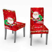 Load image into Gallery viewer, Christmas Chair Covers Santa Printed Elastic Stretch Dining Room Chair Slipcover Kitchen Seat Cover Spandex Home Decor chair Stretch Removable Washable Dining Room Chair Protector Slipcovers Christmas Decoration/Home Decor Dining Room Seat Cover