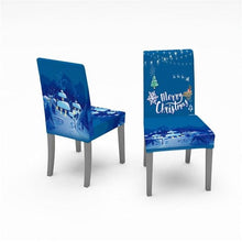Load image into Gallery viewer, Christmas Chair Covers Santa Printed Elastic Stretch Dining Room Chair Slipcover Kitchen Seat Cover Spandex Home Decor chair Stretch Removable Washable Dining Room Chair Protector Slipcovers Christmas Decoration/Home Decor Dining Room Seat Cover