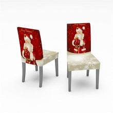 Load image into Gallery viewer, Christmas Chair Covers Santa Printed Elastic Stretch Dining Room Chair Slipcover Kitchen Seat Cover Spandex Home Decor chair Stretch Removable Washable Dining Room Chair Protector Slipcovers Christmas Decoration/Home Decor Dining Room Seat Cover