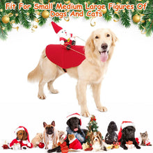 Load image into Gallery viewer, Christmas Costumes Red Winter Coat for Dog Riding Santa Claus with Bell