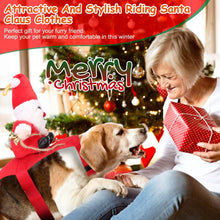 Load image into Gallery viewer, Christmas Costumes Red Winter Coat for Dog Riding Santa Claus with Bell