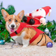 Load image into Gallery viewer, Christmas Costumes Red Winter Coat for Dog Riding Santa Claus with Bell
