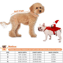 Load image into Gallery viewer, Christmas Costumes Red Winter Coat for Dog Riding Santa Claus with Bell