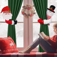 Load image into Gallery viewer, Christmas Curtain Holder Santa Claus Snowman Christmas Tree Ornaments Decoration Xmas Home Decor Festival Party Supplies Christmas Curtain Buckle Doll Santa Snowman Creative Curtain Tieback Hold Back Fastener Christmas Wine Bottle Topper For Home Decor