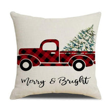 Load image into Gallery viewer, Christmas Decoration Cushion Cover Decorative Throw Pillow Cover Christmas Decor Xmas Winter Decorations Holiday Pillows Cushion Case Candle Pine Tree Deer Sleigh Printed Pillow Cover Xmas 45X45CM