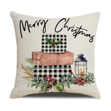 Load image into Gallery viewer, Christmas Decoration Cushion Cover Decorative Throw Pillow Cover Christmas Decor Xmas Winter Decorations Holiday Pillows Cushion Case Candle Pine Tree Deer Sleigh Printed Pillow Cover Xmas 45X45CM