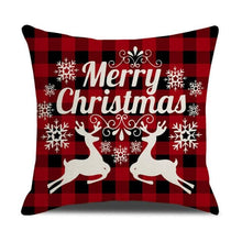 Load image into Gallery viewer, Christmas Decoration Cushion Cover Decorative Throw Pillow Cover Christmas Decor Xmas Winter Decorations Holiday Pillows Cushion Case Candle Pine Tree Deer Sleigh Printed Pillow Cover Xmas 45X45CM