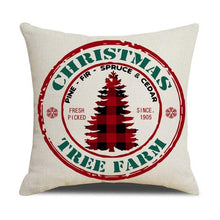 Load image into Gallery viewer, Christmas Decoration Cushion Cover Decorative Throw Pillow Cover Christmas Decor Xmas Winter Decorations Holiday Pillows Cushion Case Candle Pine Tree Deer Sleigh Printed Pillow Cover Xmas 45X45CM