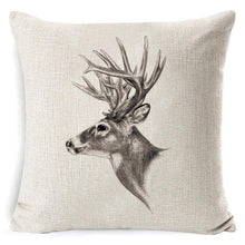 Load image into Gallery viewer, Christmas Deer Cushion Cover Soft Plush Pillow Deer Throw Pillow Covers Decorative Animal Pillowcase Cotton Linen Cushion Cover For Couch Bed Home Office Throw Pillow Cover Christmas Pillow Case 45x45CM