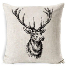 Load image into Gallery viewer, Christmas Deer Cushion Cover Soft Plush Pillow Deer Throw Pillow Covers Decorative Animal Pillowcase Cotton Linen Cushion Cover For Couch Bed Home Office Throw Pillow Cover Christmas Pillow Case 45x45CM