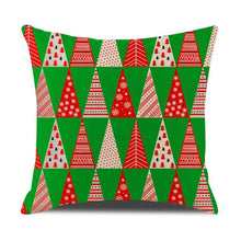 Load image into Gallery viewer, Christmas Green Stripe Pattern Cotton Linen Throw Pillow Christmas Stripe Pillow Cases Christmas Green Decorative Cushion Cover Cotton Linen Pillowcase Indoor Sofa Decorations Home Sofa Decorative Pillowcase 45X45CM