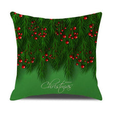Load image into Gallery viewer, Christmas Green Stripe Pattern Cotton Linen Throw Pillow Christmas Stripe Pillow Cases Christmas Green Decorative Cushion Cover Cotton Linen Pillowcase Indoor Sofa Decorations Home Sofa Decorative Pillowcase 45X45CM