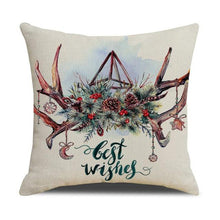Load image into Gallery viewer, Christmas Green Stripe Pattern Cotton Linen Throw Pillow Christmas Stripe Pillow Cases Christmas Green Decorative Cushion Cover Cotton Linen Pillowcase Indoor Sofa Decorations Home Sofa Decorative Pillowcase 45X45CM