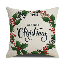 Load image into Gallery viewer, Christmas Green Stripe Pattern Cotton Linen Throw Pillow Christmas Stripe Pillow Cases Christmas Green Decorative Cushion Cover Cotton Linen Pillowcase Indoor Sofa Decorations Home Sofa Decorative Pillowcase 45X45CM