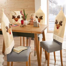 Load image into Gallery viewer, Christmas Hat Chair Cover Xmas Santa Claus Deer Elk Dining Chair Covers for Kitchen Placemat Dining Seat Christmas Home Decor r Back Cover Removable Washable Chair Protector Cover For Kitchen Dining Room Chairs and Living Room 50x60cm