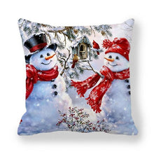 Load image into Gallery viewer, Christmas Pillowcase Holiday Decoration Christmas Santa Pillow Covers Santa Claus Pillow Covers Christmas Sofa Throw Pillow Home Cushion Cover Christmas Snowman Print Pillowcase Letter 45x45CM