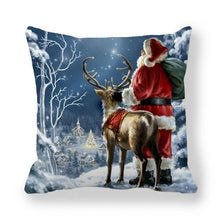 Load image into Gallery viewer, Christmas Pillowcase Holiday Decoration Christmas Santa Pillow Covers Santa Claus Pillow Covers Christmas Sofa Throw Pillow Home Cushion Cover Christmas Snowman Print Pillowcase Letter 45x45CM