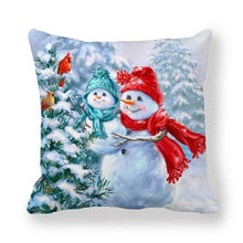 Load image into Gallery viewer, Christmas Pillowcase Holiday Decoration Christmas Santa Pillow Covers Santa Claus Pillow Covers Christmas Sofa Throw Pillow Home Cushion Cover Christmas Snowman Print Pillowcase Letter 45x45CM