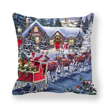Load image into Gallery viewer, Christmas Pillowcase Holiday Decoration Christmas Santa Pillow Covers Santa Claus Pillow Covers Christmas Sofa Throw Pillow Home Cushion Cover Christmas Snowman Print Pillowcase Letter 45x45CM