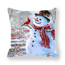 Load image into Gallery viewer, Christmas Pillowcase Holiday Decoration Christmas Santa Pillow Covers Santa Claus Pillow Covers Christmas Sofa Throw Pillow Home Cushion Cover Christmas Snowman Print Pillowcase Letter 45x45CM