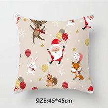 Load image into Gallery viewer, Christmas Pillowcase Tree Santa Claus Cushion Cover Christmas Pillow Case Decorative Santa Claus Xmas Throw Pillowcase Cotton Linen Square Cushion Pillow Covers