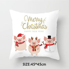Load image into Gallery viewer, Christmas Pillowcase Tree Santa Claus Cushion Cover Christmas Pillow Case Decorative Santa Claus Xmas Throw Pillowcase Cotton Linen Square Cushion Pillow Covers