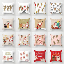 Load image into Gallery viewer, Christmas Pillowcase Tree Santa Claus Cushion Cover Christmas Pillow Case Decorative Santa Claus Xmas Throw Pillowcase Cotton Linen Square Cushion Pillow Covers