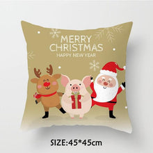 Load image into Gallery viewer, Christmas Pillowcase Tree Santa Claus Cushion Cover Christmas Pillow Case Decorative Santa Claus Xmas Throw Pillowcase Cotton Linen Square Cushion Pillow Covers