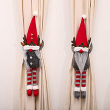 Load image into Gallery viewer, Christmas Plaid Curtain Buckle Santa Snowman Curtain Tiebacks Tie Rope Christmas Decor Curtain Buckle Bandage Curtain Tieback Santa Curtain Buckle Tieback Curtain Holder Fastener Doll Wine Bottle Topper For Home Window Decorations Christmas Ornaments