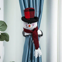 Load image into Gallery viewer, Christmas Plaid Curtain Buckle Santa Snowman Curtain Tiebacks Tie Rope Christmas Decor Curtain Buckle Bandage Curtain Tieback Santa Curtain Buckle Tieback Curtain Holder Fastener Doll Wine Bottle Topper For Home Window Decorations Christmas Ornaments