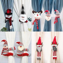 Load image into Gallery viewer, Christmas Plaid Curtain Buckle Santa Snowman Curtain Tiebacks Tie Rope Christmas Decor Curtain Buckle Bandage Curtain Tieback Santa Curtain Buckle Tieback Curtain Holder Fastener Doll Wine Bottle Topper For Home Window Decorations Christmas Ornaments