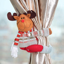 Load image into Gallery viewer, Christmas Plaid Curtain Buckle Santa Snowman Curtain Tiebacks Tie Rope Christmas Decor Curtain Buckle Bandage Curtain Tieback Santa Curtain Buckle Tieback Curtain Holder Fastener Doll Wine Bottle Topper For Home Window Decorations Christmas Ornaments