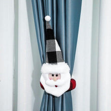 Load image into Gallery viewer, Christmas Plaid Curtain Buckle Santa Snowman Curtain Tiebacks Tie Rope Christmas Decor Curtain Buckle Bandage Curtain Tieback Santa Curtain Buckle Tieback Curtain Holder Fastener Doll Wine Bottle Topper For Home Window Decorations Christmas Ornaments