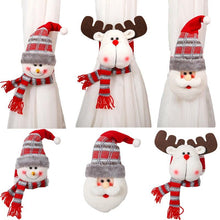 Load image into Gallery viewer, Christmas Plaid Curtain Buckle Santa Snowman Curtain Tiebacks Tie Rope Christmas Decor Curtain Buckle Santa Claus Holdback Decor Snowman Drapes Holder For Home Window Xmas Ornaments Gift