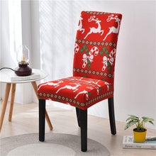 Load image into Gallery viewer, Christmas Printing Dining Chair Covers Modern Removable Anti-dirty Kitchen Seat Case Stretch Chair Slipcovers for Home Banquet Dining Room Chair Protector Seat Protector Slipcovers Stretch Removable Washable Printed Dining Chair Seat Covers for Kitchen