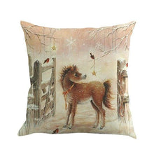 Load image into Gallery viewer, Christmas Printing Sofa Bed Home Decor Pillow Cover Pillow Case Holiday Decorative Christmas Throw Pillows Cotton Linen Winter Snowman Wolf Deer Pillow Covers Cases for Home