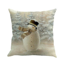 Load image into Gallery viewer, Christmas Printing Sofa Bed Home Decor Pillow Cover Pillow Case Holiday Decorative Christmas Throw Pillows Cotton Linen Winter Snowman Wolf Deer Pillow Covers Cases for Home