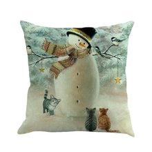 Load image into Gallery viewer, Christmas Printing Sofa Bed Home Decor Pillow Cover Pillow Case Holiday Decorative Christmas Throw Pillows Cotton Linen Winter Snowman Wolf Deer Pillow Covers Cases for Home