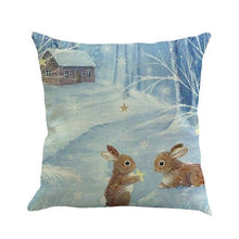 Load image into Gallery viewer, Christmas Printing Sofa Bed Home Decor Pillow Cover Pillow Case Holiday Decorative Christmas Throw Pillows Cotton Linen Winter Snowman Wolf Deer Pillow Covers Cases for Home
