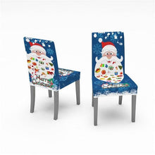 Load image into Gallery viewer, Christmas Removable Washable Dining Room Chair Protector Slipcovers for Christmas Home Decor Holiday Seat Cover Christmas Chair Covers Santa Printed Elastic Stretch Dining Chairs Chair Slipcover Kitchen Seat Cover Home Decor