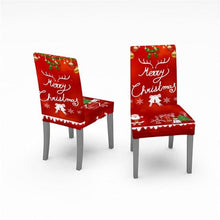 Load image into Gallery viewer, Christmas Removable Washable Dining Room Chair Protector Slipcovers for Christmas Home Decor Holiday Seat Cover Christmas Chair Covers Santa Printed Elastic Stretch Dining Chairs Chair Slipcover Kitchen Seat Cover Home Decor