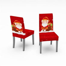 Load image into Gallery viewer, Christmas Removable Washable Dining Room Chair Protector Slipcovers for Christmas Home Decor Holiday Seat Cover Christmas Chair Covers Santa Printed Elastic Stretch Dining Chairs Chair Slipcover Kitchen Seat Cover Home Decor